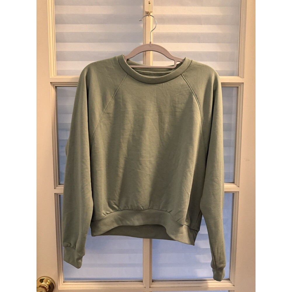 Gap Sage Green Cloud Fleece Sweatshirt Size XXS Crewneck Pullover Raglan Casual